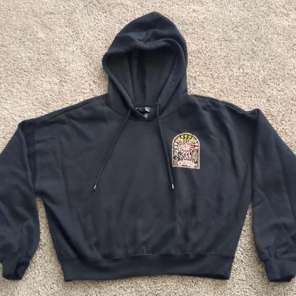 Black Hoodie with Colorful Patch